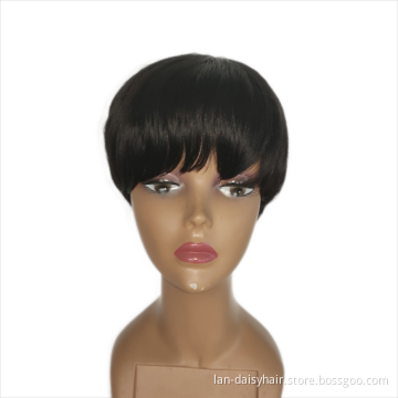 Short Pixie Cut None Lace Wig Human Hair Cheap Short Curly Wigs For Black Women Perruque Naturelle Courte